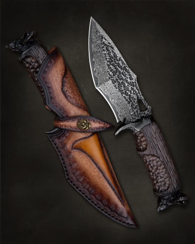 KnifeBoss lovecký damaškový nůž Goat VG-10