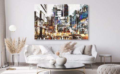 Obraz abstraktní panoráma města