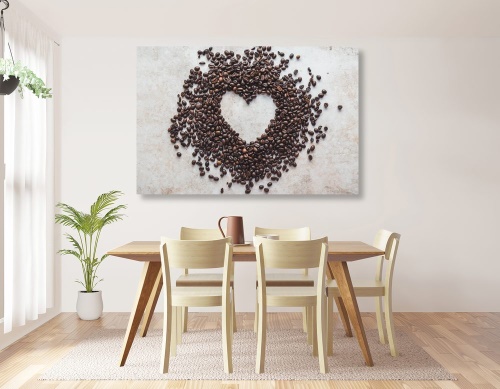 Obraz srdce z kávových zrn