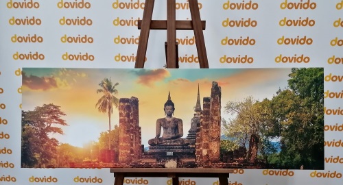 Obraz socha Budhu v parku Sukhothai