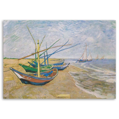 Obraz na plátně Rybářské čluny na pláži - V. van Gogh