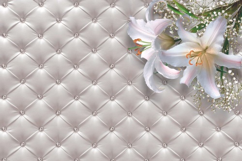 Samolepící tapeta elegantní lilie s imitací kůže