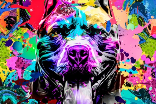 Obraz pestrobarevná ilustrace psa