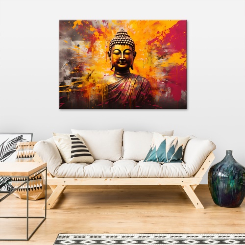Obraz na plátně, abstraktní buddha