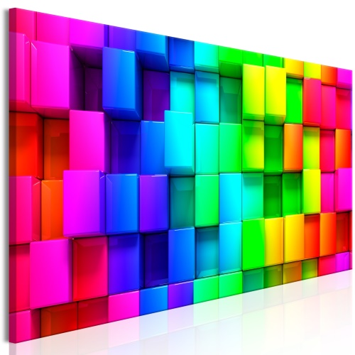 Obraz - Colourful Cubes (5 Parts) Narrow