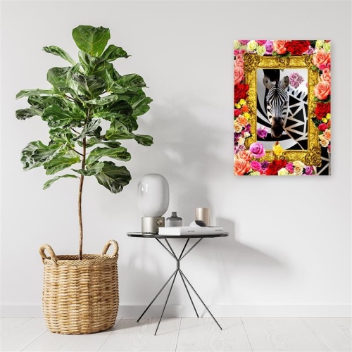 Obraz na plátně Abstraktní barevné květiny Zebra
