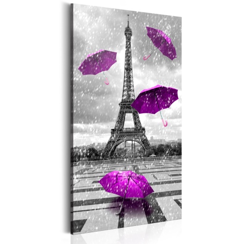 Obraz - Paris: Purple Umbrellas