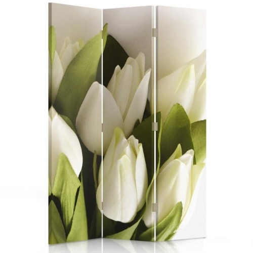 Ozdobný paraván Bílé tulipány květy