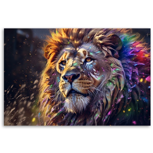 Obraz na plátně, Lev zvířecí abstrakce