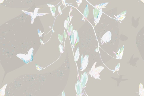Samolepící tapeta krásné motýly na šedém pozadí - 75x1000 cm