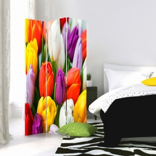 Ozdobný paraván Barevné tulipány Květiny