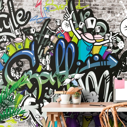 Tapeta stylová graffiti stěna