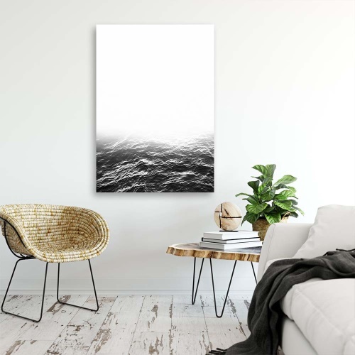 Obraz na plátně Vlny moře Černá a bílá