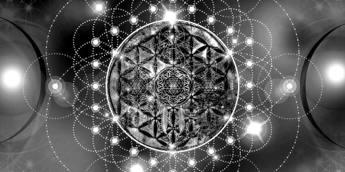 Obraz okouzlující Mandala v černobílém provedení