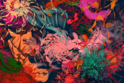 Obraz abstraktní barevné květiny