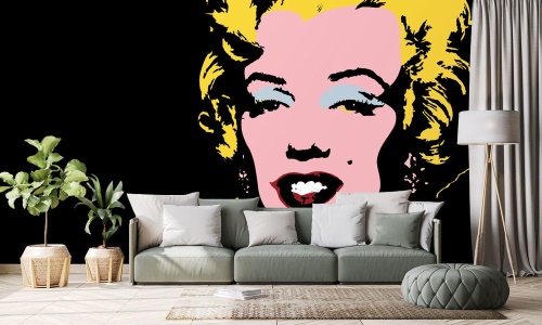 Tapeta pop art Marilyn Monroe na černém pozadí