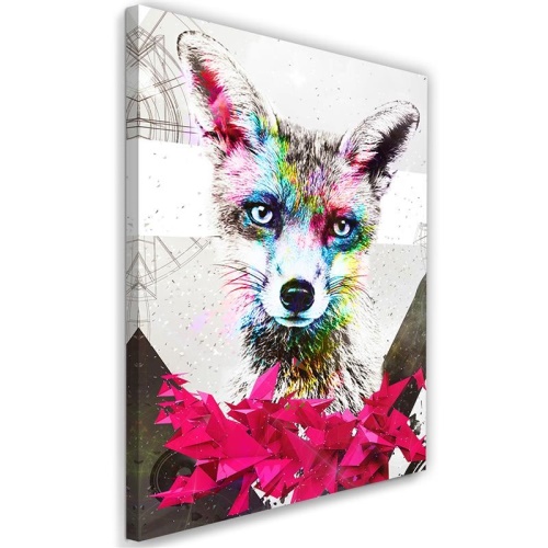 Obraz na plátně Abstraktní barevná liška