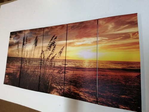 5-dílný obraz západ slunce na pláži