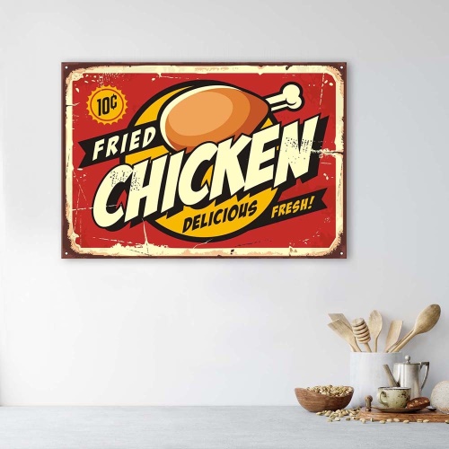Obraz na plátně Retro znamení Chicken
