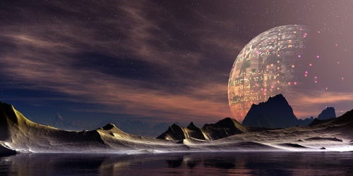 Obraz futuristická planeta