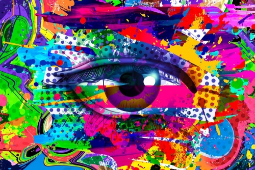 Obraz lidské oko v pop-art stylu