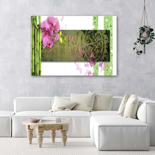 Obraz na plátně Orchidejová bambusová abstrakce