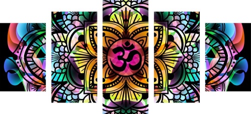 5-dílný obraz Mandala zdraví