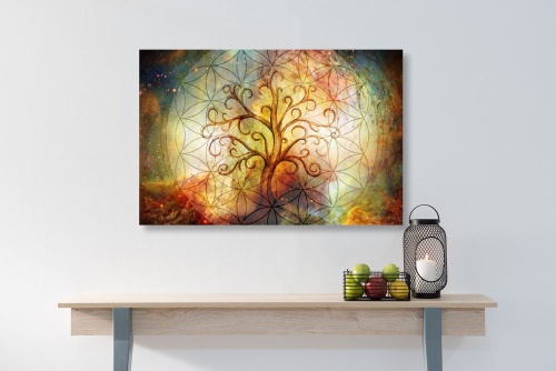 Obraz strom s květinou života