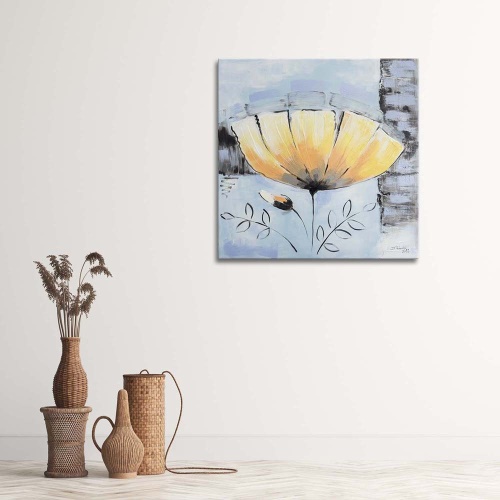 Obraz na plátně Žlutý květ jako malovaný