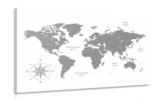 Obraz decentní mapa v šedém provedení