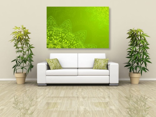 Obraz moderní prvky Mandaly v odstínech zelené