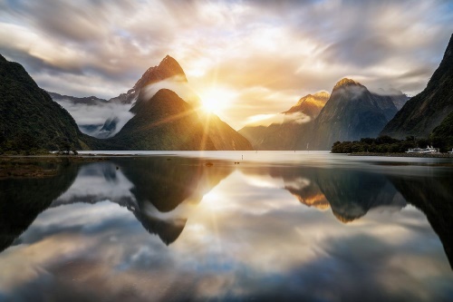 Fototapeta východ slunce na Novém Zélandu