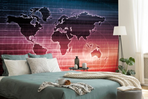 Samolepící tapeta mapa světa se zajímavým pozadím