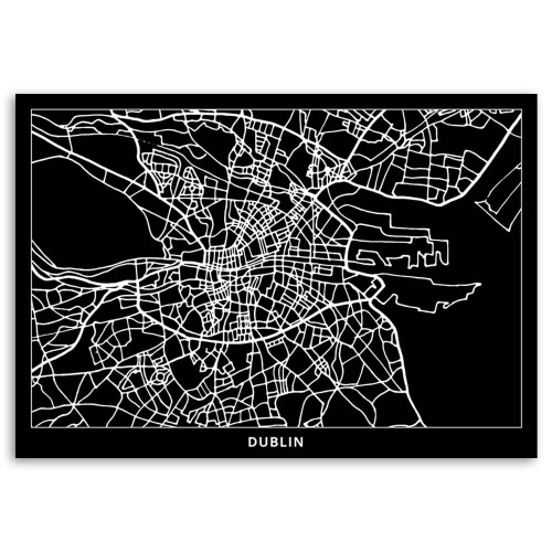 Obraz na plátně Mapa města Dublin