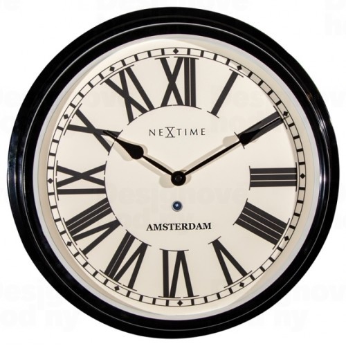 Designové nástěnné hodiny 3129zw Nextime Amsterdam 41cm