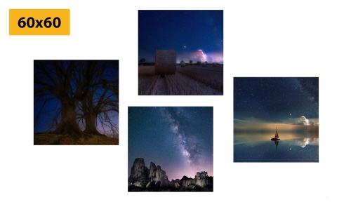 Set obrazů tajemná noční příroda