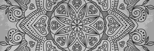 Obraz Mandala se starodávným nádechem v černobílém provedení