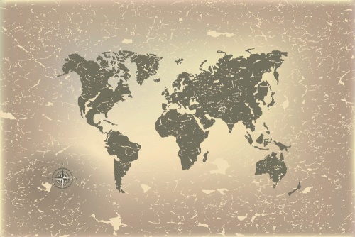 Tapeta retro mapa světa na abstraktní