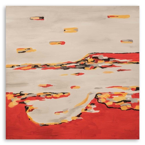 Obraz na plátně Abstraktní béžová červená