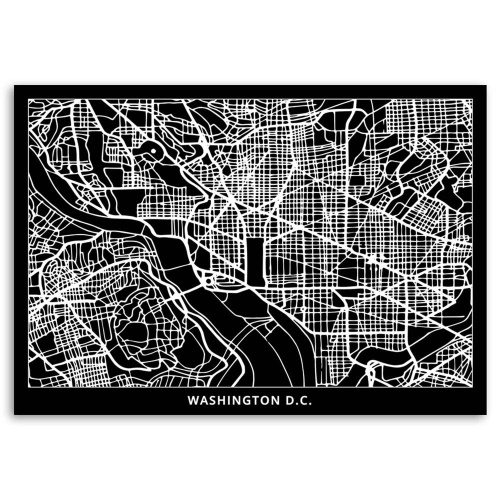 Obraz na plátně Washington DC Mapa města