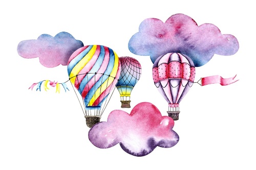 Tapeta barevné balóny v oblacích