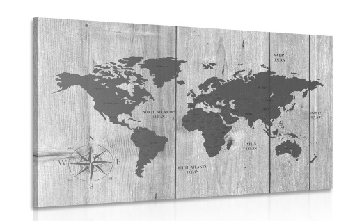 Obraz šedá mapa na dřevěném pozadí