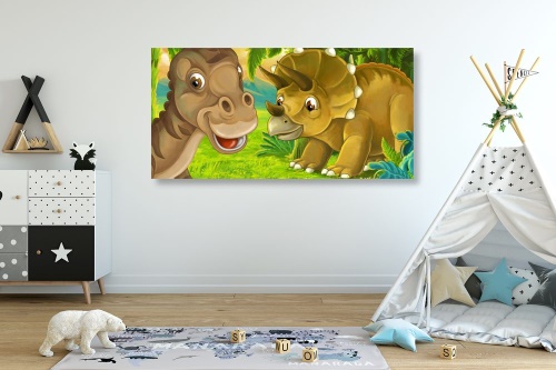 Obraz veselé dinosauři - 120x60 cm
