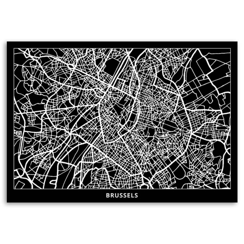 Obraz na plátně Mapa města Brusel