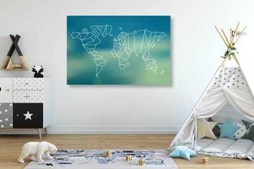 Obraz stylizovaná mapa světa