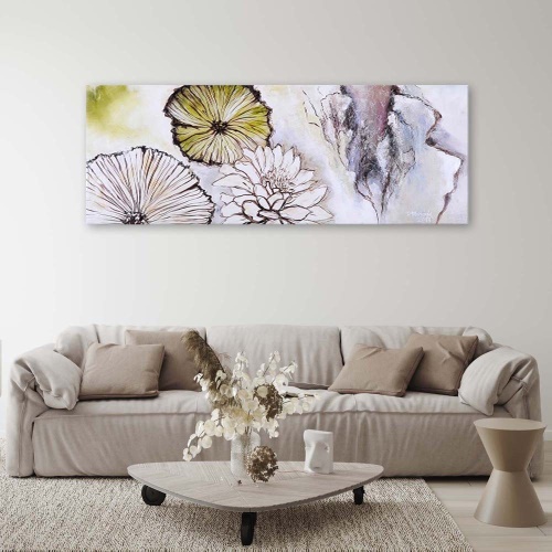 Obraz na plátně Malované květiny Panorama
