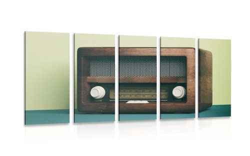 5-dílný obraz retro rádio