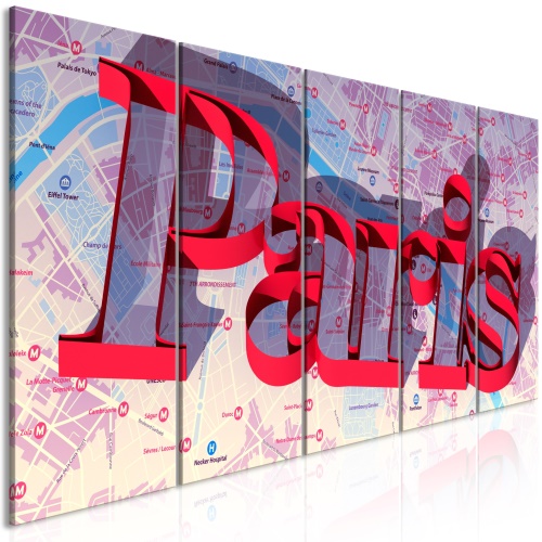 Obraz - Red Paris (5 Parts) Narrow