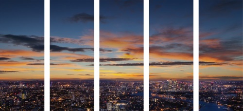 5-dílný obraz letecký pohled na Tower Bridge