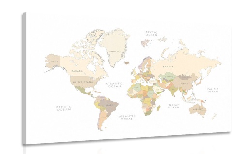 Obraz mapa světa s vintage prvky